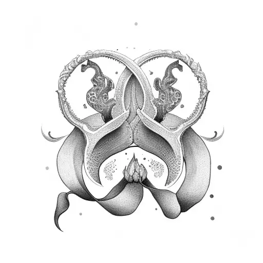 Horseshoe With Orchid