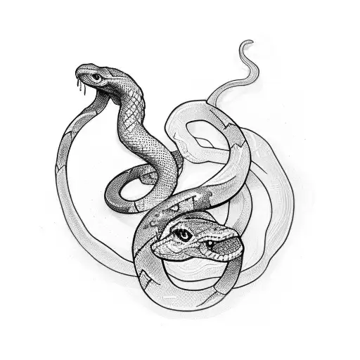 Minimalist Snake And Woman