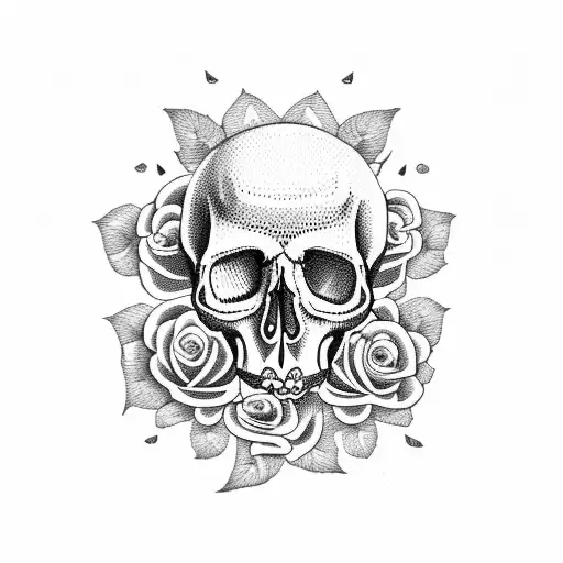 Skull With Roses