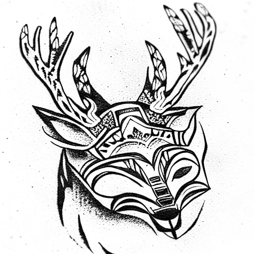 Mayan Fox With Antlers