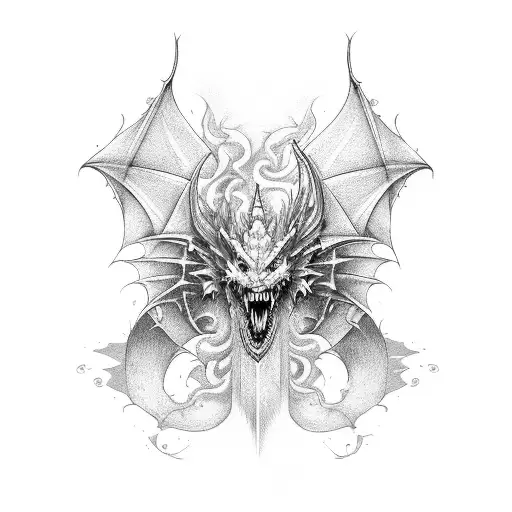 Create A Tattoo Inspired By The Fusion Of Technology And A Dragon