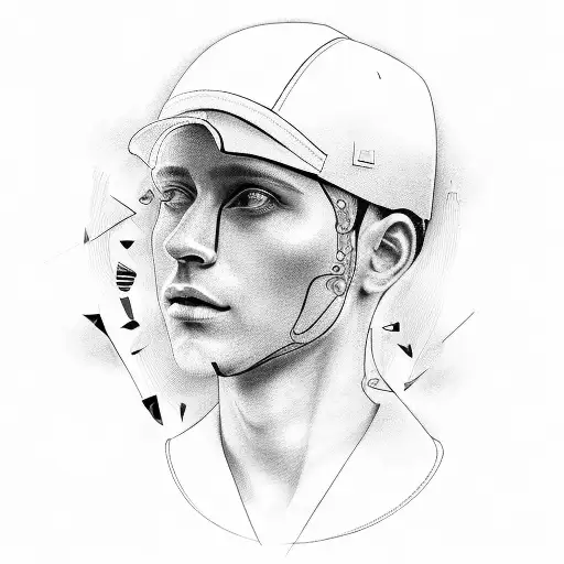 An Educator's Portrait Surrounded By Football Players And Technological Symbols