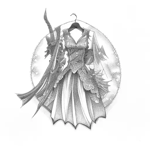 A Clothing Rack Filled With Anime-inspired Outfits Hanging By The Beach