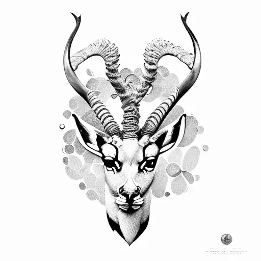 South African Springbok Head Outline