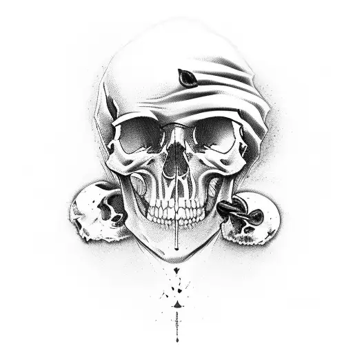 Anarchisim With Skull And Sad Behind The Smolling