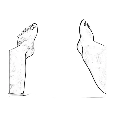 Two People's Feet Ocean Side