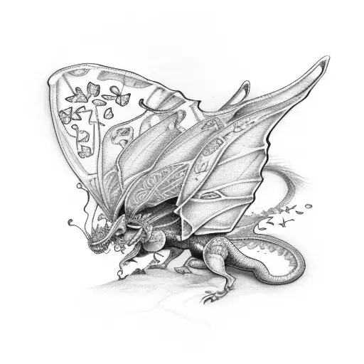 Butterfly With Dragon
