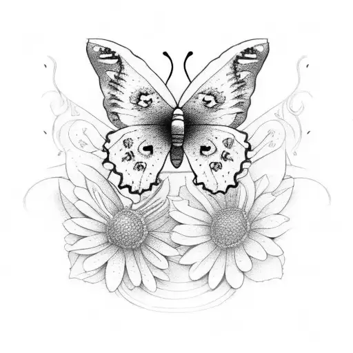 Flowers With Butterflies And The Words Strength Loyalty Courage Wisdom
