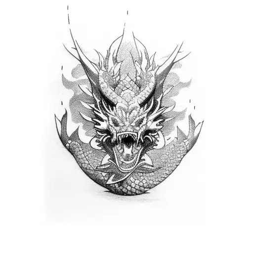 Tatuaje Manga Hombre Brazo Peces Koi Y Dragon