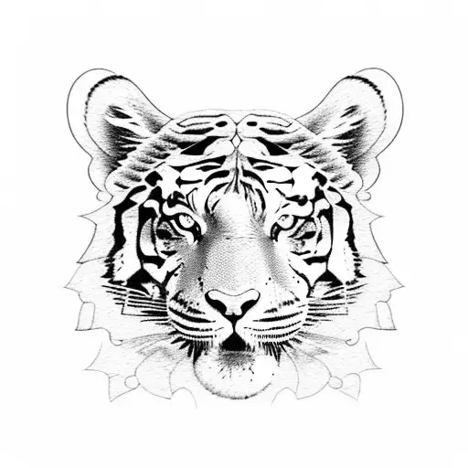 Woman With Tiger Over Her Head