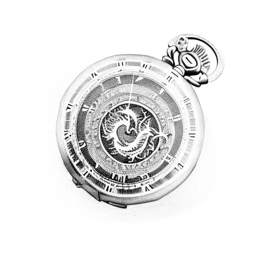 2 Pocket Watches With Dragon
