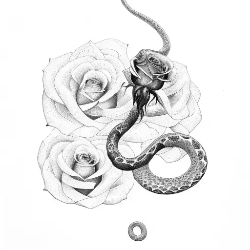 Snake With Rose
