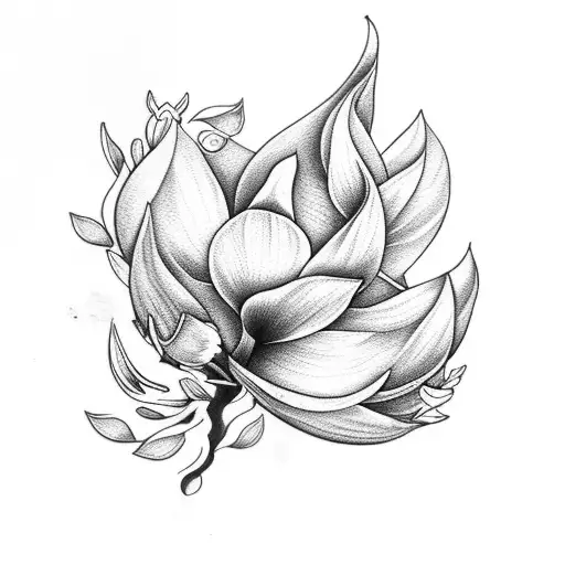 Cool Dagger With Magnolia Flowers