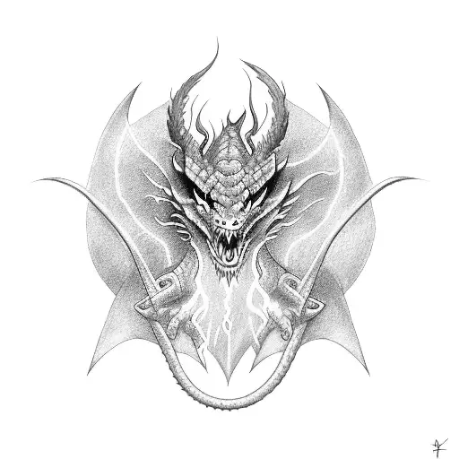 Dragon With Lightning Bolt Eyes