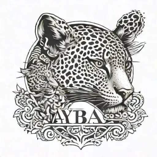 The Word 'Aybars' Fused With Moon And Leopards