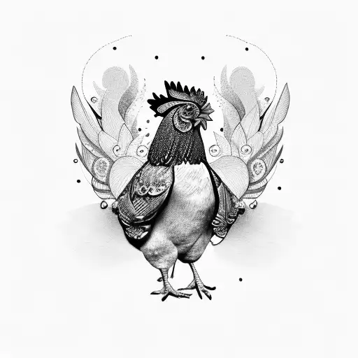 A Glamorous Portrait Of A Chicken Adorned With Jewels