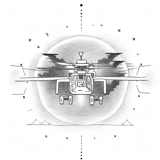 Sunset With Attack Helicopters Flying Into The Distance