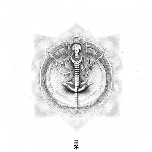Libra Scale Symbol With Tai Chi Symbol