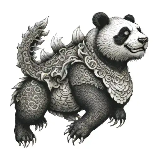 A Panda Riding A Dragon