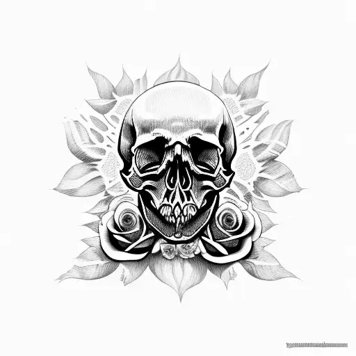 Skull And Roses Dark For Cover Up