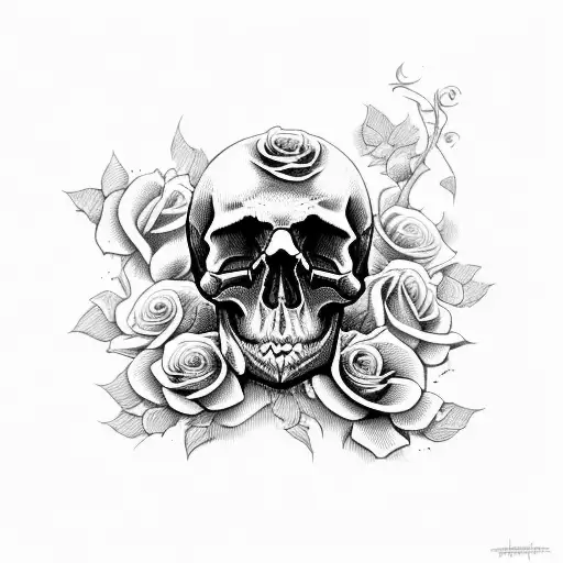 Skull And Roses Dark For Cover Up