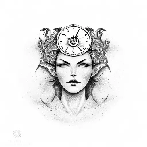 Good Evil Religious Clock Money Woman