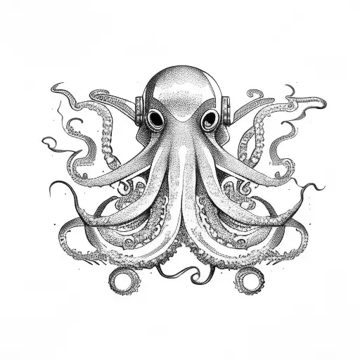 Space Astronot Octopus