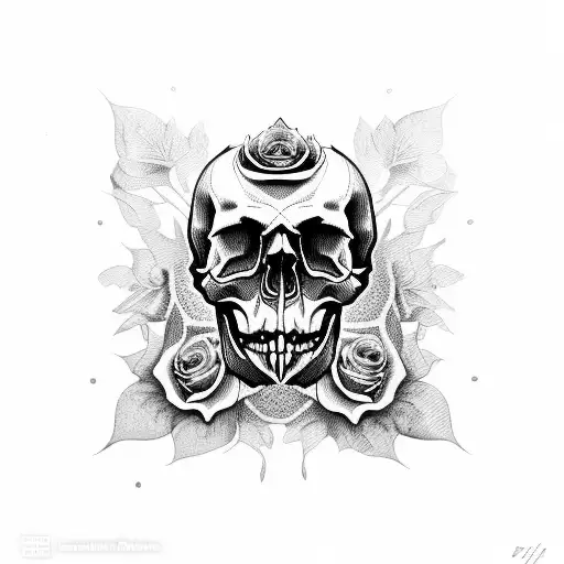 Skull And Roses Dark For Cover Up