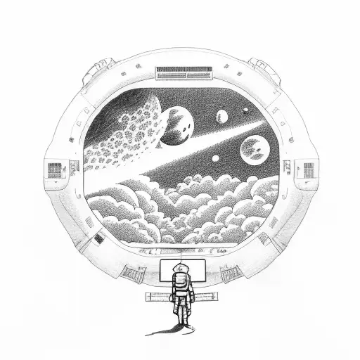 Astronaut In Space Opening A Gate To Heaven