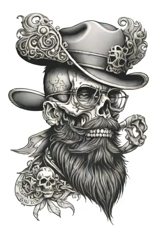 Skull Glasses Beard Rum With