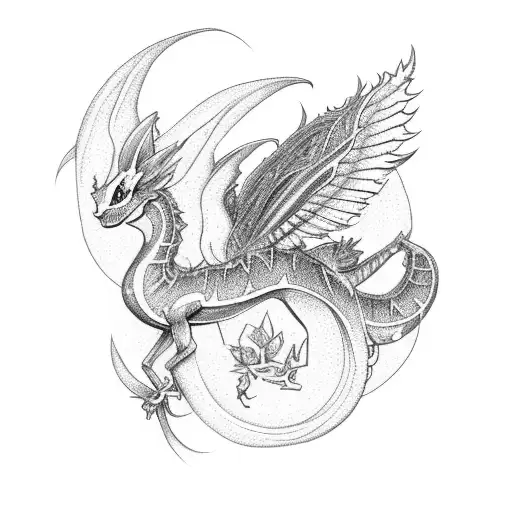 Elegant Fairy Dragon Climbing Up A Vine