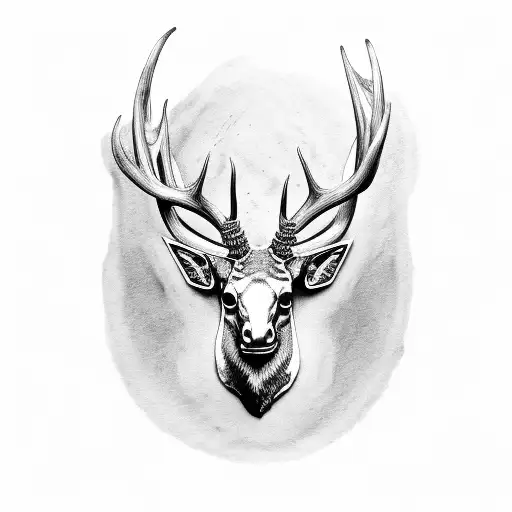 Irish Elk Head With Antlers