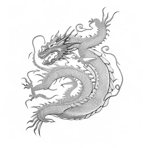 Dragon Chinois Fleur