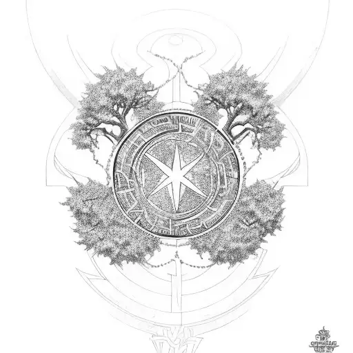 An Intricate Family Tree Design Incorporating Symbols Of Ancestry And Marvel Comic Characters