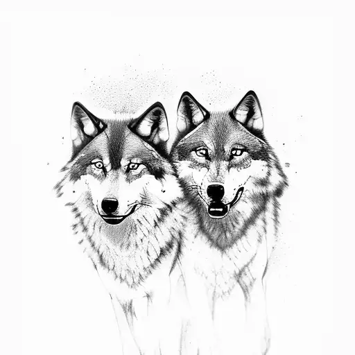 A Pack Of Wolves Surrounding An Mt-12 Artillery Gun