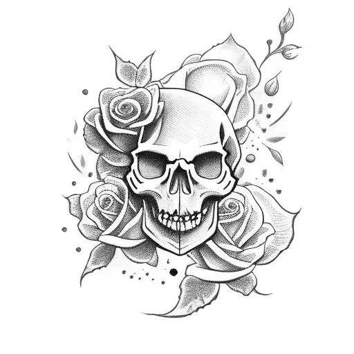 Skull With Roses
