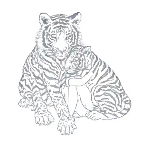 A Girl Hugging A Tiger