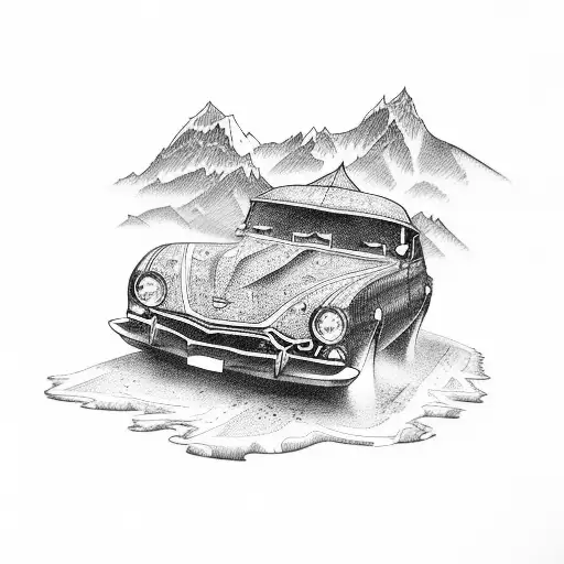 Car With Mountain Travel