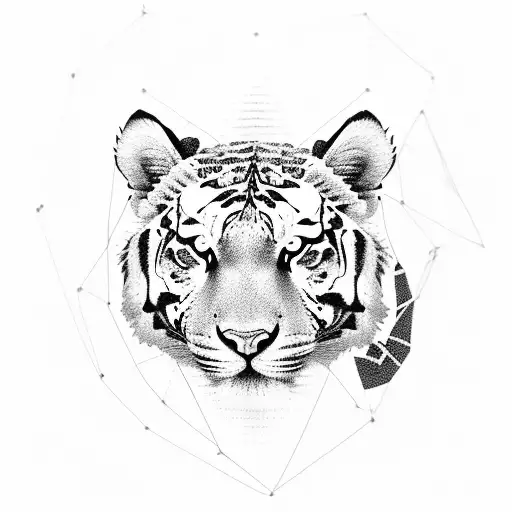Minimalistic Geometric Tiger