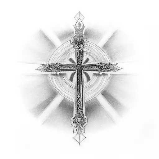 Christian Cross With Two Names Gress And Ayla