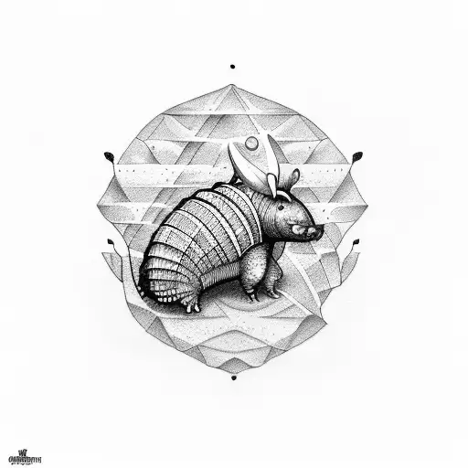 Funny Line Art Of Armadillo