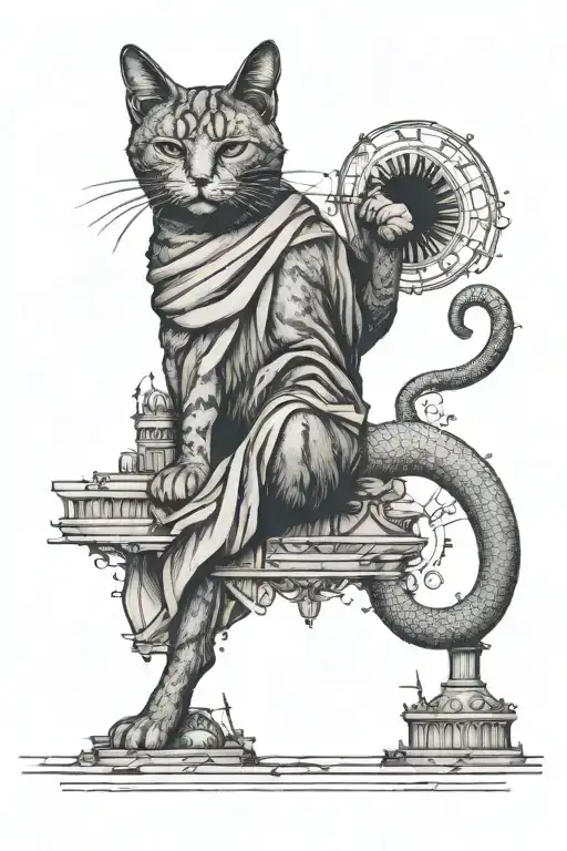 Cat Posing As The Statue Of Liberty