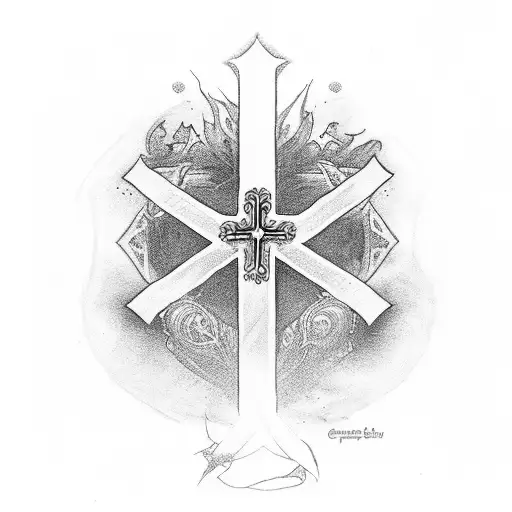 Christian Cross And Add 2 Name The First One Is Grace The Second Is Ayla