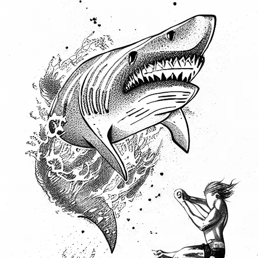 Shark Attack Surfer Getting Eaten
