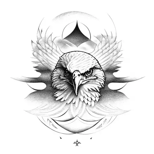 Eagle Made With A Tree Of Life