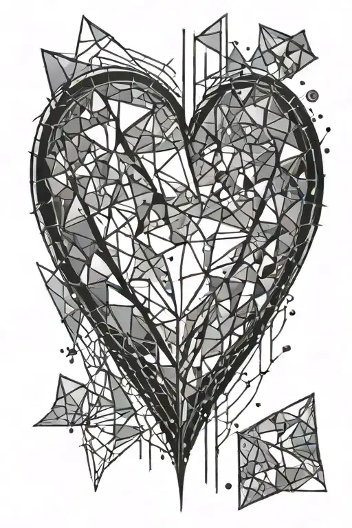 Broken Glass And A Broken Heart In The Lines