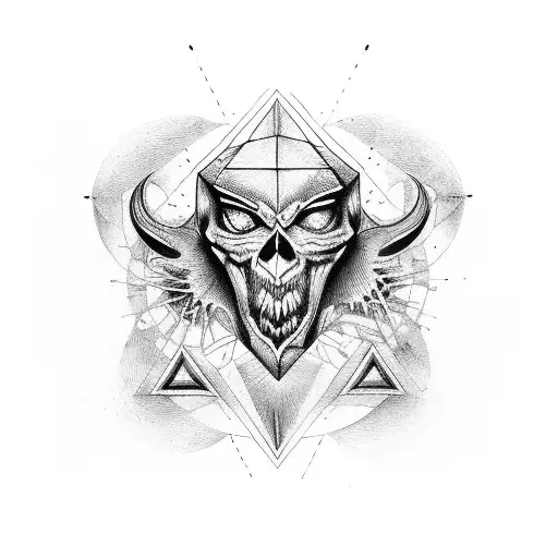 Triangle With An Eye Associated With The Word Devil