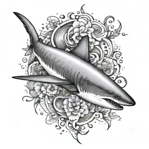 Delicate Shark Tatoo For The Ribs Of A Girl