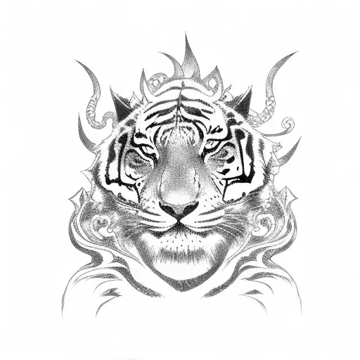 An Anime Character Driving A Car With A Dragon And Tiger As Passengers