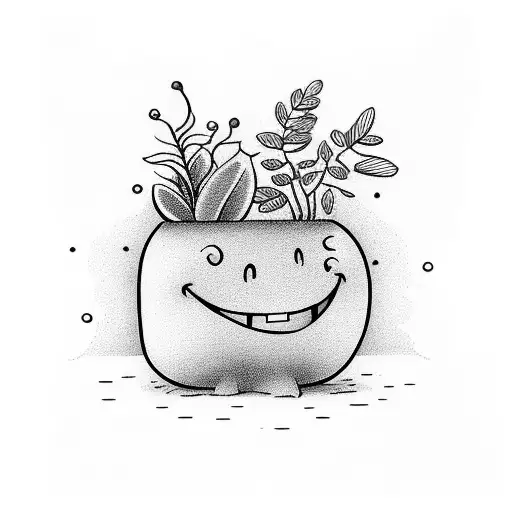 Happy Plant With A Smile On His Pot